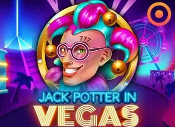 Jack Potter in Vegas casino game featuring a classic joker and neon city lights