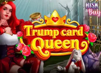 Trump Card Queen slot machine with royal lady character and rose decorations
